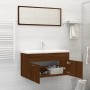 2-teiliges Badezimmermöbel-Set aus eichenbraunem Sperrholz von vidaXL, Badezimmermöbel - Ref: Foro24-826625, Preis: 61,94 €, ...