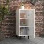 Aparador de madera contrachapada blanco brillante 34,5x34x90 cm de vidaXL, Aparadores - Ref: Foro24-812336, Precio: 50,28 €, ...