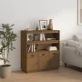 Tall solid pine wood sideboard in honey brown color, 100x40x108.5 cm by vidaXL, Sideboards - Ref: Foro24-820165, Price: 216,8...
