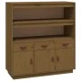 Tall solid pine wood sideboard in honey brown color, 100x40x108.5 cm by vidaXL, Sideboards - Ref: Foro24-820165, Price: 216,8...