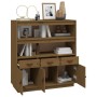 Tall solid pine wood sideboard in honey brown color, 100x40x108.5 cm by vidaXL, Sideboards - Ref: Foro24-820165, Price: 220,0...