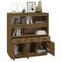Tall solid pine wood sideboard in honey brown color, 100x40x108.5 cm by vidaXL, Sideboards - Ref: Foro24-820165, Price: 216,8...
