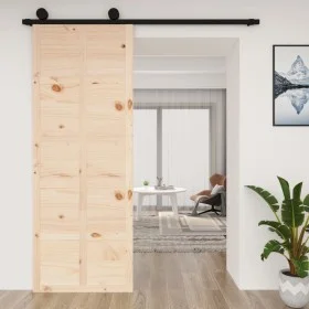 Puerta de granero madera maciza pino 80x1,8x214 cm de vidaXL, Puertas - Ref: Foro24-824628, Precio: 104,19 €, Descuento: %