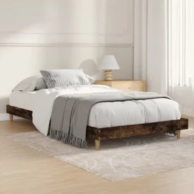 Smoke oak engineered wood bed frame 100x200 cm by vidaXL, Beds and slatted bases - Ref: Foro24-832058, Price: 65,15 €, Discou...