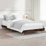 Bettgestell aus geräuchertem Eichenholzwerkstoff, 100 x 200 cm von vidaXL, Betten und Lattenroste - Ref: Foro24-832058, Preis...