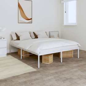 Bettgestell aus weißem Metall, 140 x 200 cm von vidaXL, Betten und Lattenroste - Ref: Foro24-350914, Preis: 104,25 €, Rabatt: %
