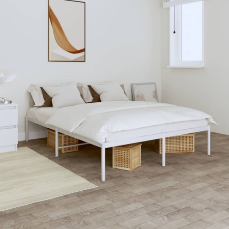 Bettgestell aus weißem Metall, 140 x 200 cm von vidaXL, Betten und Lattenroste - Ref: Foro24-350914, Preis: 104,25 €, Rabatt: %