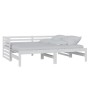 Sofá cama extraíble madera maciza de pino blanco 2x(90x200) cm