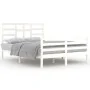 Weißer Massivholzbettrahmen 140x200 cm von vidaXL, Betten und Lattenroste - Ref: Foro24-3105861, Preis: 132,28 €, Rabatt: %