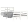 Weißer Massivholzbettrahmen 140x200 cm von vidaXL, Betten und Lattenroste - Ref: Foro24-3105861, Preis: 132,28 €, Rabatt: %