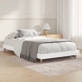 Estructura de cama madera contrachapada blanca 90x200 cm