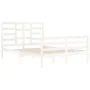 Weißer Massivholzbettrahmen 140x200 cm von vidaXL, Betten und Lattenroste - Ref: Foro24-3105861, Preis: 132,28 €, Rabatt: %