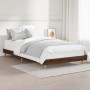 Estructura de cama madera de ingeniería marrón roble 100x200 cm de vidaXL, Camas y somieres - Ref: Foro24-832060, Precio: 81,...