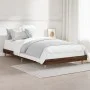 Oak brown engineered wood bed frame 100x200 cm by vidaXL, Beds and slatted bases - Ref: Foro24-832060, Price: 80,22 €, Discou...
