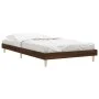 Oak brown engineered wood bed frame 100x200 cm by vidaXL, Beds and slatted bases - Ref: Foro24-832060, Price: 80,22 €, Discou...