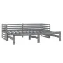 Removable sofa bed solid gray pine wood 2x(90x200) cm by vidaXL, Beds and slatted bases - Ref: Foro24-806967, Price: 209,61 €...