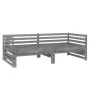 Sofá cama extraíble madera maciza de pino gris 2x(90x200) cm de vidaXL, Camas y somieres - Ref: Foro24-806967, Precio: 209,57...