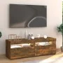 TV cabinet with LED lights smoked oak 120x35x40 cm by vidaXL, TV Furniture - Ref: Foro24-815672, Price: 75,09 €, Discount: %