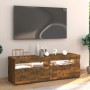 TV-Schrank mit LED-Leuchten, geräucherte Eiche, 120 x 35 x 40 cm von vidaXL, TV-Möbel - Ref: Foro24-815672, Preis: 75,83 €, R...