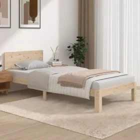 Bettgestell aus massivem Kiefernholz, 90 x 200 cm von vidaXL, Betten und Lattenroste - Ref: Foro24-810480, Preis: 81,45 €, Ra...