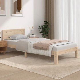 Estructura de cama de madera maciza de pino 90x200 cm