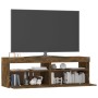 TV-Schrank mit LED-Leuchten, geräucherte Eiche, 120 x 35 x 40 cm von vidaXL, TV-Möbel - Ref: Foro24-815672, Preis: 75,83 €, R...