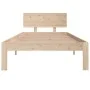 Solid pine wood bed frame 90x200 cm by vidaXL, Beds and slatted bases - Ref: Foro24-810480, Price: 81,45 €, Discount: %