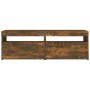 Mueble de TV con luces LED roble ahumado 120x35x40 cm de vidaXL, Muebles TV - Ref: Foro24-815672, Precio: 75,75 €, Descuento: %