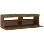 TV cabinet with LED lights smoked oak 120x35x40 cm by vidaXL, TV Furniture - Ref: Foro24-815672, Price: 75,09 €, Discount: %