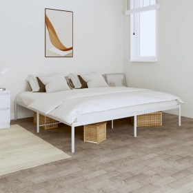 Bettgestell aus weißem Metall, 180 x 200 cm von vidaXL, Betten und Lattenroste - Ref: Foro24-350917, Preis: 128,97 €, Rabatt: %