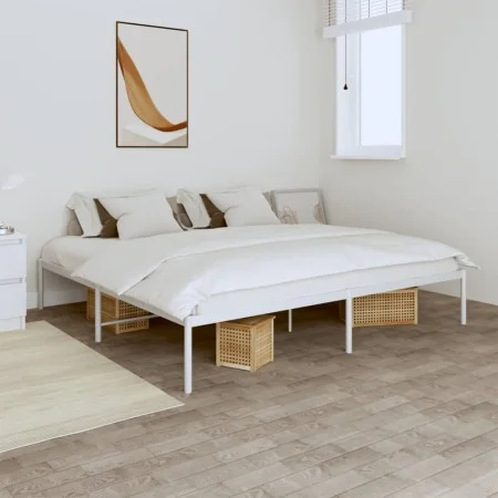 Bettgestell aus weißem Metall, 180 x 200 cm von vidaXL, Betten und Lattenroste - Ref: Foro24-350917, Preis: 123,67 €, Rabatt: %