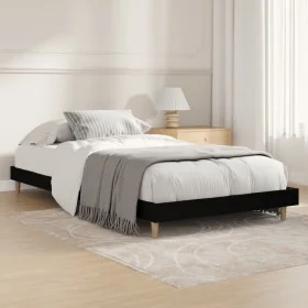 Black engineered wood bed frame 100x200 cm by vidaXL, Beds and slatted bases - Ref: Foro24-832054, Price: 80,89 €, Discount: %