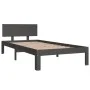 Estructura de cama madera maciza de pino gris 90x200 cm de vidaXL, Camas y somieres - Ref: Foro24-810482, Precio: 133,05 €, D...