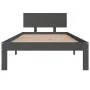 Estructura de cama madera maciza de pino gris 90x200 cm de vidaXL, Camas y somieres - Ref: Foro24-810482, Precio: 133,05 €, D...