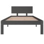 Solid gray pine wood bed frame 90x200 cm by vidaXL, Beds and slatted bases - Ref: Foro24-810482, Price: 135,23 €, Discount: %