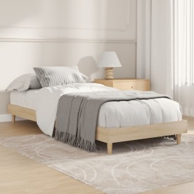 Estructura de cama madera de ingeniería roble Sonoma 75x190 cm de vidaXL, Camas y somieres - Ref: Foro24-832104, Precio: 74,3...