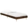 Estructura de cama madera de ingeniería roble humo 75x190 cm de vidaXL, Camas y somieres - Ref: Foro24-832106, Precio: 74,11 ...