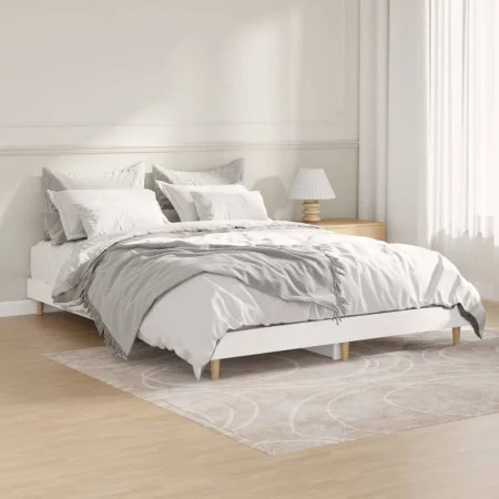 Weißer Bettrahmen aus Holzwerkstoff, 140 x 190 cm von vidaXL, Betten und Lattenroste - Ref: Foro24-832069, Preis: 131,03 €, R...