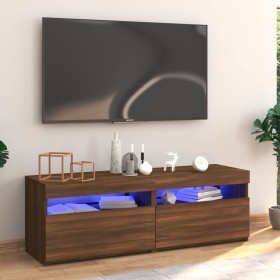 TV-Möbel mit LED-Leuchten, braune Eiche 120x35x40 cm von vidaXL, TV-Möbel - Ref: Foro24-815674, Preis: 76,79 €, Rabatt: %