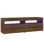 TV-Möbel mit LED-Leuchten, braune Eiche 120x35x40 cm von vidaXL, TV-Möbel - Ref: Foro24-815674, Preis: 75,70 €, Rabatt: %