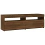 TV-Möbel mit LED-Leuchten, braune Eiche 120x35x40 cm von vidaXL, TV-Möbel - Ref: Foro24-815674, Preis: 75,70 €, Rabatt: %