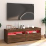 TV-Möbel mit LED-Leuchten, braune Eiche 120x35x40 cm von vidaXL, TV-Möbel - Ref: Foro24-815674, Preis: 76,79 €, Rabatt: %