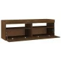 TV-Möbel mit LED-Leuchten, braune Eiche 120x35x40 cm von vidaXL, TV-Möbel - Ref: Foro24-815674, Preis: 75,70 €, Rabatt: %