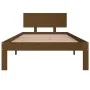 Solid pine wood bed frame honey brown 90x200 cm by vidaXL, Beds and slatted bases - Ref: Foro24-810483, Price: 114,72 €, Disc...