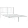 Bettgestell aus Metall mit weißem Kopfteil 120x190 cm von vidaXL, Betten und Lattenroste - Ref: Foro24-350928, Preis: 100,43 ...