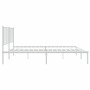 Bettgestell aus Metall mit weißem Kopfteil 120x190 cm von vidaXL, Betten und Lattenroste - Ref: Foro24-350928, Preis: 102,06 ...
