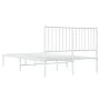 Estructura de cama de metal con cabecero blanca 120x190 cm de vidaXL, Camas y somieres - Ref: Foro24-350928, Precio: 100,43 €...