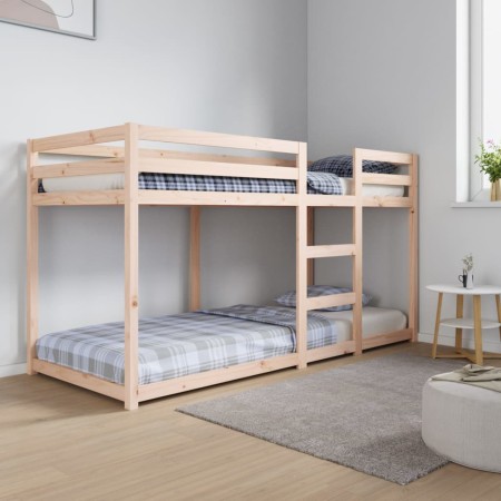 Litera de madera maciza de pino 80x200 cm de vidaXL, Camas y somieres - Ref: Foro24-821649, Precio: 132,93 €, Descuento: %