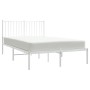 Bettgestell aus Metall mit weißem Kopfteil 120x200 cm von vidaXL, Betten und Lattenroste - Ref: Foro24-350929, Preis: 80,02 €...
