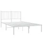 Bettgestell aus Metall mit weißem Kopfteil 120x200 cm von vidaXL, Betten und Lattenroste - Ref: Foro24-350929, Preis: 80,21 €...